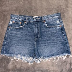 Zara jean shorts with frayed hem